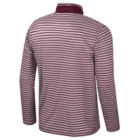 Haut rayé à glissière quart de tour pour homme Colosseum Maroon Texas A&M Aggies