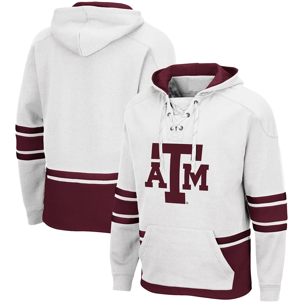 Sweat à capuche Colosseum Texas A&M Aggies Lace Up 3.0 pour homme, blanc