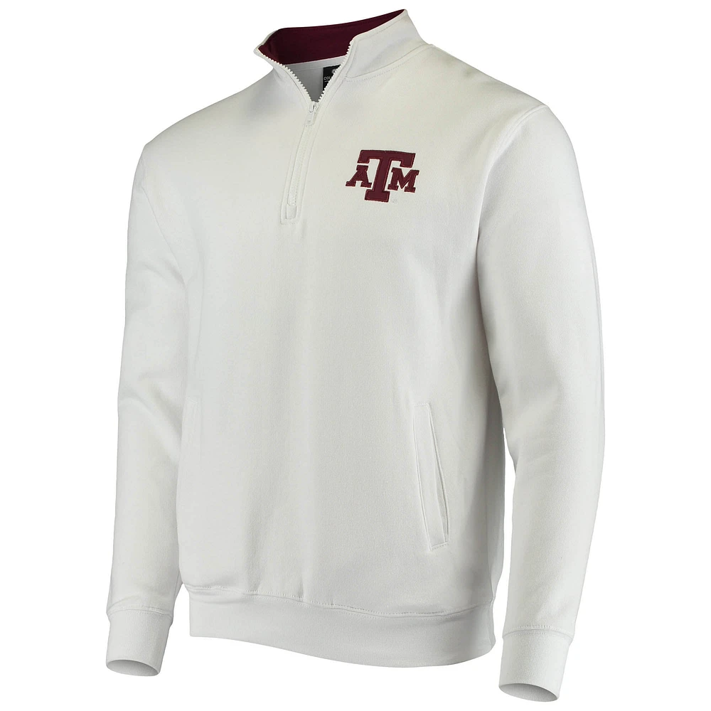 Men's Colosseum White Texas A&M Aggies Tortugas Logo Quarter-Zip Jacket
