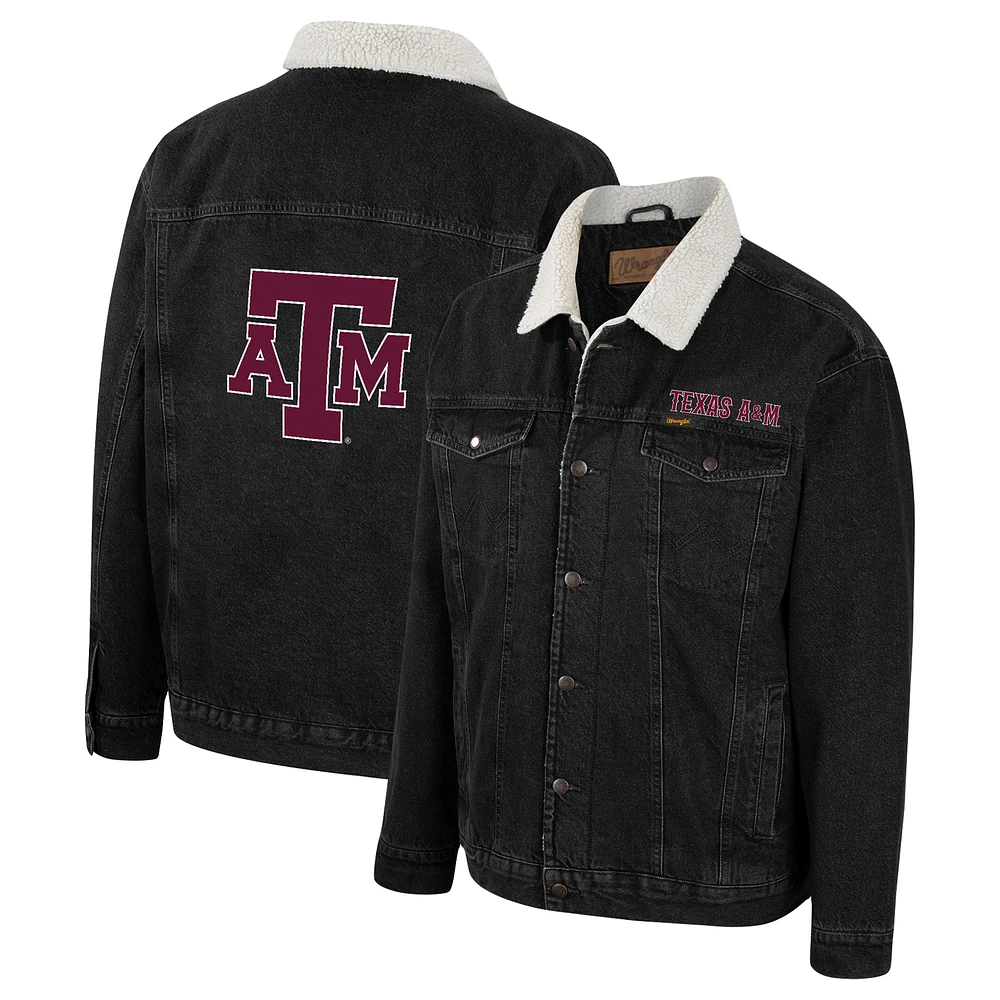 Men's Colosseum x Wrangler Charcoal Texas A&M Aggies Western Button-Up Denim Jacket