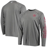 Men's Columbia Charcoal Texas A&M Aggies Terminal Tackle Omni-Shade Raglan Long Sleeve T-Shirt