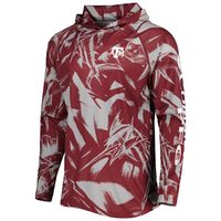 Men's Columbia Maroon/Gray Texas A&M Aggies Super Terminal Tackle Omni-Shade Raglan Long Sleeve Hoodie T-Shirt