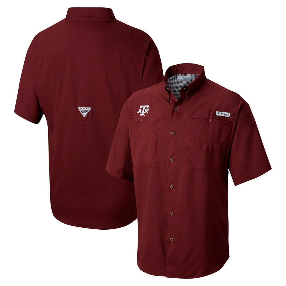 Men's Columbia  Maroon Texas A&M Aggies Big & Tall Tamiami Omni-Shade Button-Down Shirt