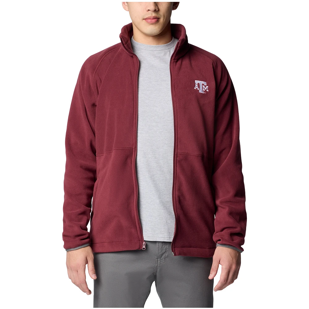 Veste polaire à glissière complète Columbia Flanker IV Maroon Texas A&M Aggies pour homme