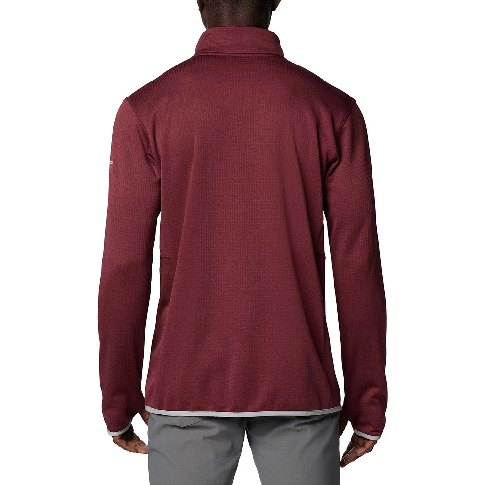 Men's Columbia Maroon Texas A&M Aggies Park View Grid Fleece Omni-Wick Half-Zip Jacket