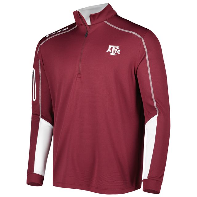 Columbia Maroon Texas A&M Aggies Shotgun 2.0 Omni-Wick Veste à quart de zip pour homme