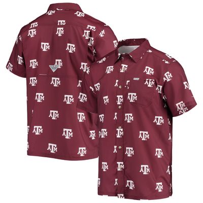 Men's Columbia Maroon Texas A&M Aggies Super Slack Tide Omni-Shade Button-Up Shirt