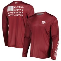 Men's Columbia Maroon Texas A&M Aggies Terminal Shot Omni-Shade Long Sleeve T-Shirt