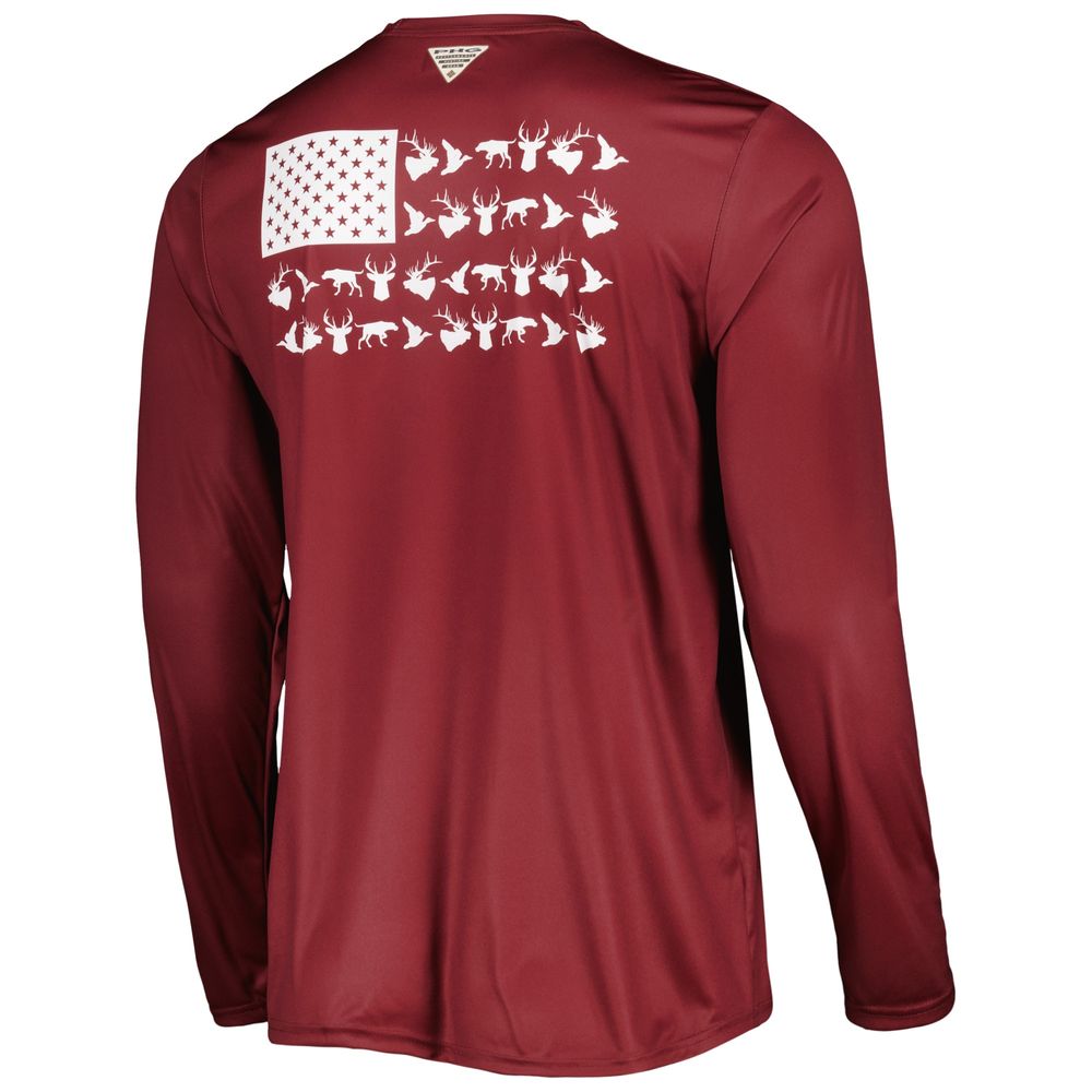 Men's Columbia Maroon Texas A&M Aggies Terminal Shot Omni-Shade Long Sleeve T-Shirt