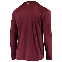 Men's Columbia Maroon Texas A&M Aggies Terminal Tackle Omni-Shade Raglan Long Sleeve T-Shirt