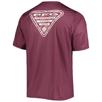 T-shirt pour homme Columbia Maroon Texas A&M Aggies Terminal Tackle Omni-Shade