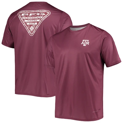 T-shirt pour homme Columbia Maroon Texas A&M Aggies Terminal Tackle Omni-Shade