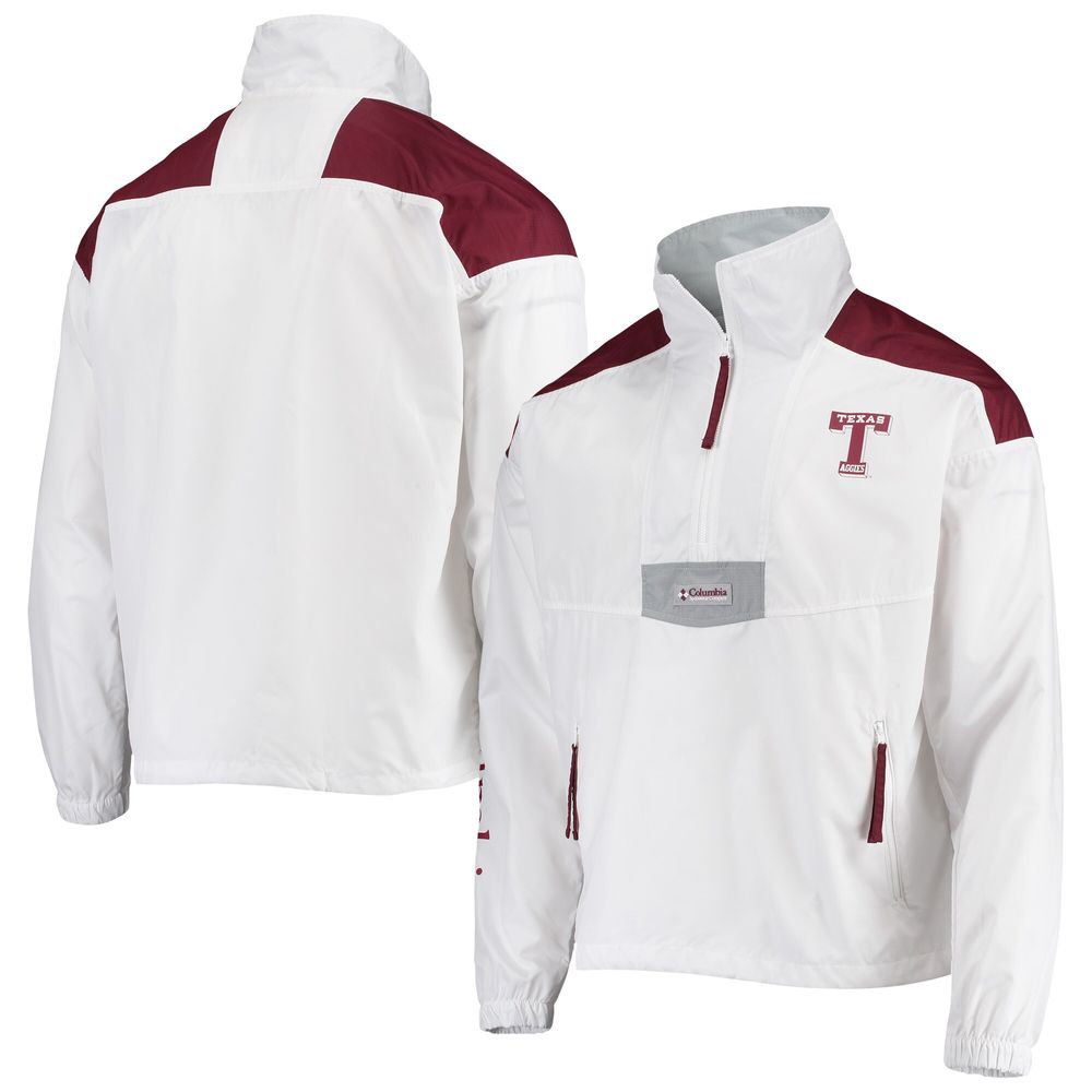 Men's Columbia White Texas A&M Aggies Santa Ana Anorak Quarter-Zip Jacket