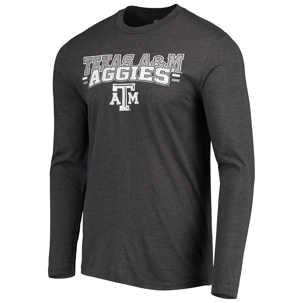 Concepts Sport pour homme Bordeaux/anthracite chiné Texas A&M Aggies Meter T-shirt à manches longues et pantalon Ensemble de nuit