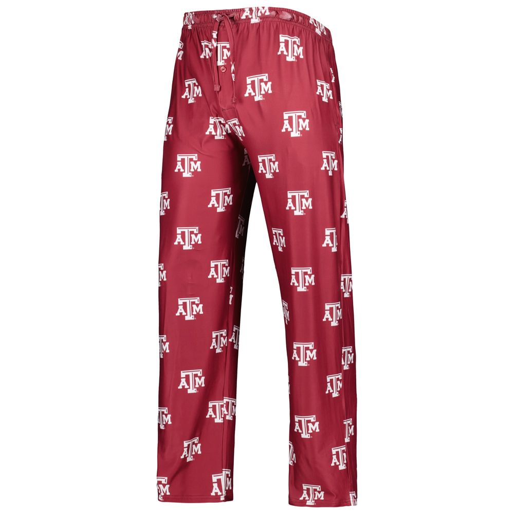 Men's Concepts Sport Maroon Texas A&M Aggies Logo Flagship Allover Print Pants