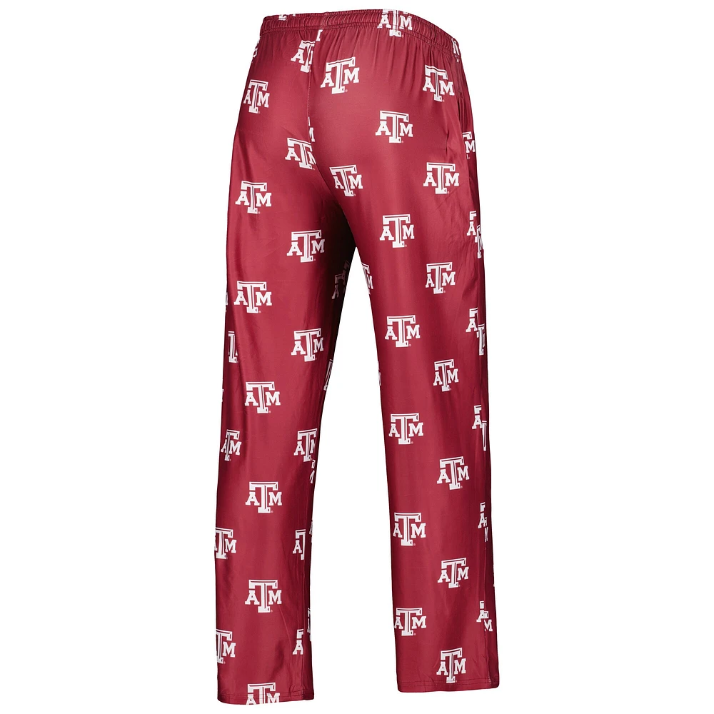 Men's Concepts Sport Maroon Texas A&M Aggies Logo Flagship Allover Print Pants