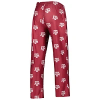 Men's Concepts Sport Maroon Texas A&M Aggies Logo Flagship Allover Print Pants