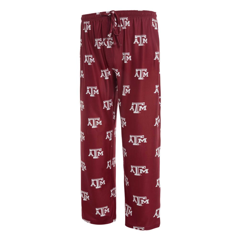 Men's Concepts Sport Maroon Texas A&M Aggies Logo Flagship Allover Print Pants