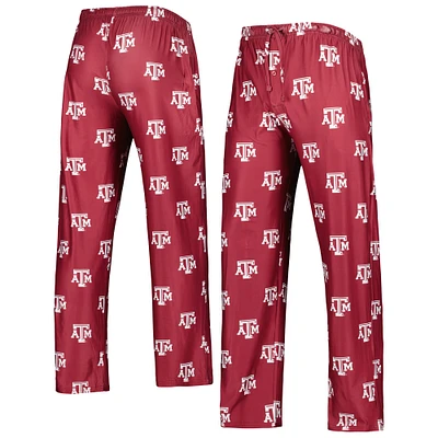 Men's Concepts Sport Maroon Texas A&M Aggies Logo Flagship Allover Print Pants