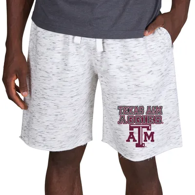 Texas A&M Aggies Concepts Sport Alley Fleece Shorts - White/Charcoal