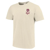 T-shirt confortable à imprimé mascotte Texas A&M Aggies pour homme, couleur crème