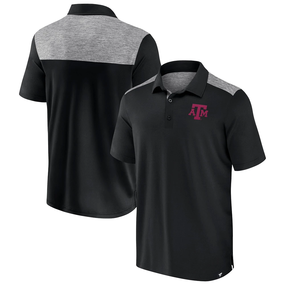 Polo noir Texas A&M Aggies Long Shot Fanatics pour hommes