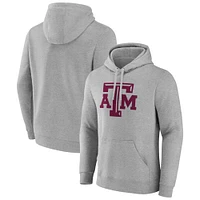 Men's Fanatics  Gray Texas A&M Aggies Primary Logo Fleece Pullover Hoodie