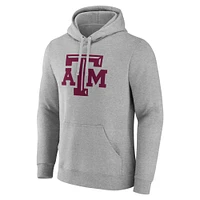Men's Fanatics  Gray Texas A&M Aggies Primary Logo Fleece Pullover Hoodie