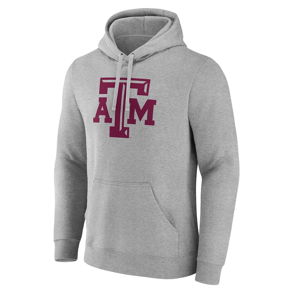 Sweat à capuche avec logo principal Texas A&M Aggies Fanatics pour homme, gris