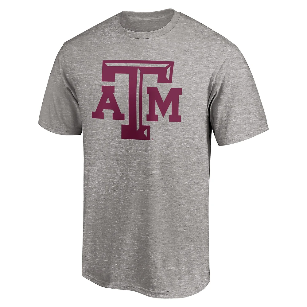 T-shirt gris avec logo principal des Texas A&M Aggies Fanatics pour hommes