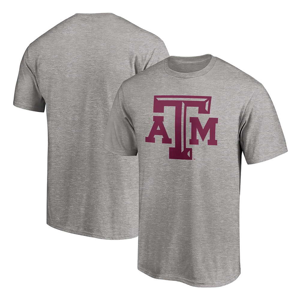 T-shirt gris avec logo principal des Texas A&M Aggies Fanatics pour hommes