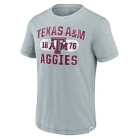 T-shirt gris fanatique pour homme Texas A&M Aggies True Classics Slub Elevated