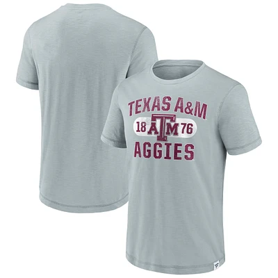 T-shirt gris fanatique pour homme Texas A&M Aggies True Classics Slub Elevated