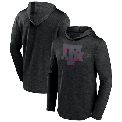 Men's Fanatics Heather Black Texas A&M Aggies Transitional Hoodie T-Shirt