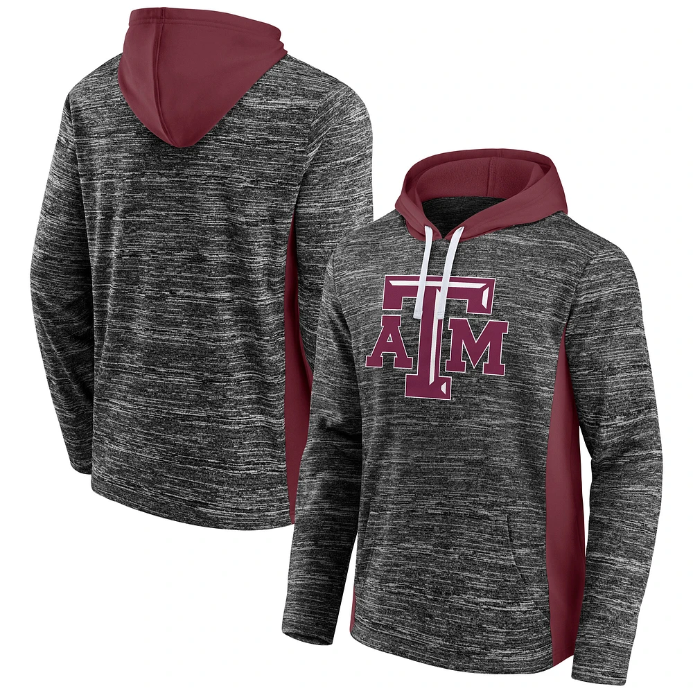 Men's Fanatics  Heather Charcoal Texas A&M Aggies Chiller Instant Replay Fleece Pullover Hoodie
