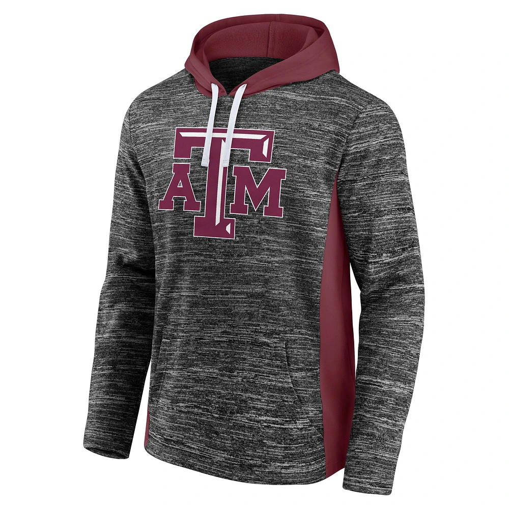 Men's Fanatics  Heather Charcoal Texas A&M Aggies Chiller Instant Replay Fleece Pullover Hoodie