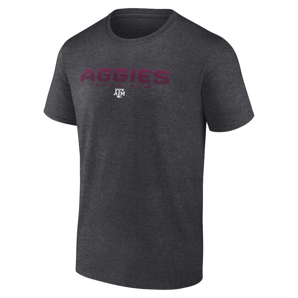Men's Fanatics Heather Charcoal Texas A&M Aggies Iconic Battle Scars T-Shirt
