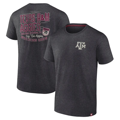 T-shirt emblématique des Texas A&M Aggies pour hommes Fanatics Heather Charcoal