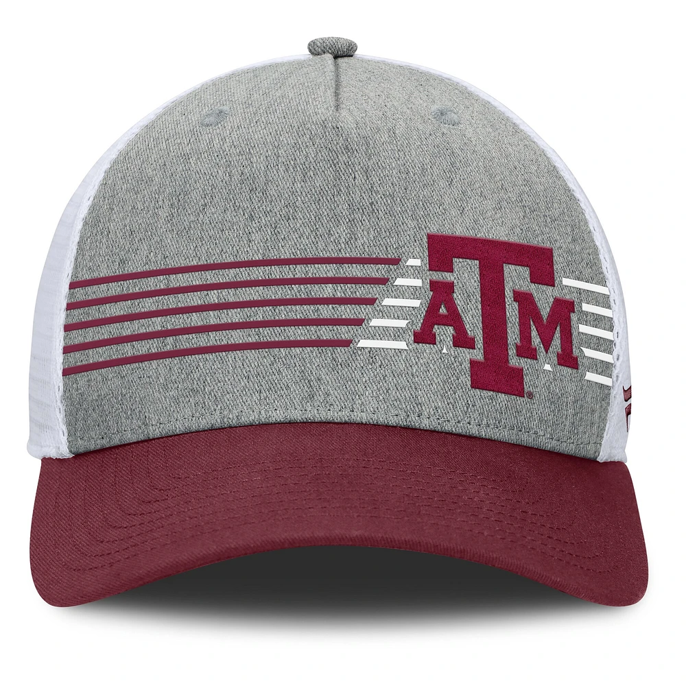 Men's Fanatics Heather Gray/Maroon Texas A&M Aggies Profile Trucker Adjustable Hat