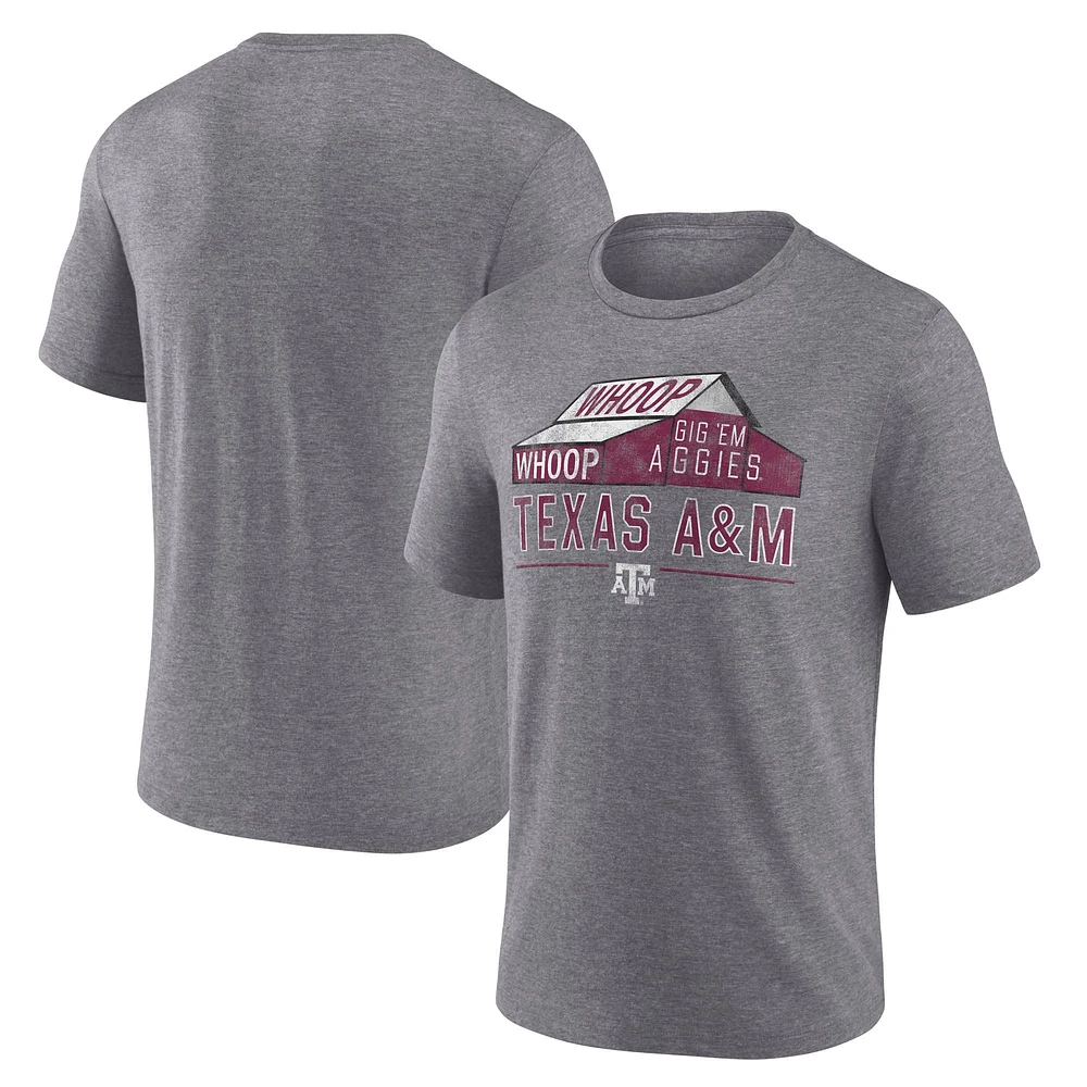 Men's Fanatics Heather Gray Texas A&M Aggies Favorite Play Tri-Blend T-Shirt