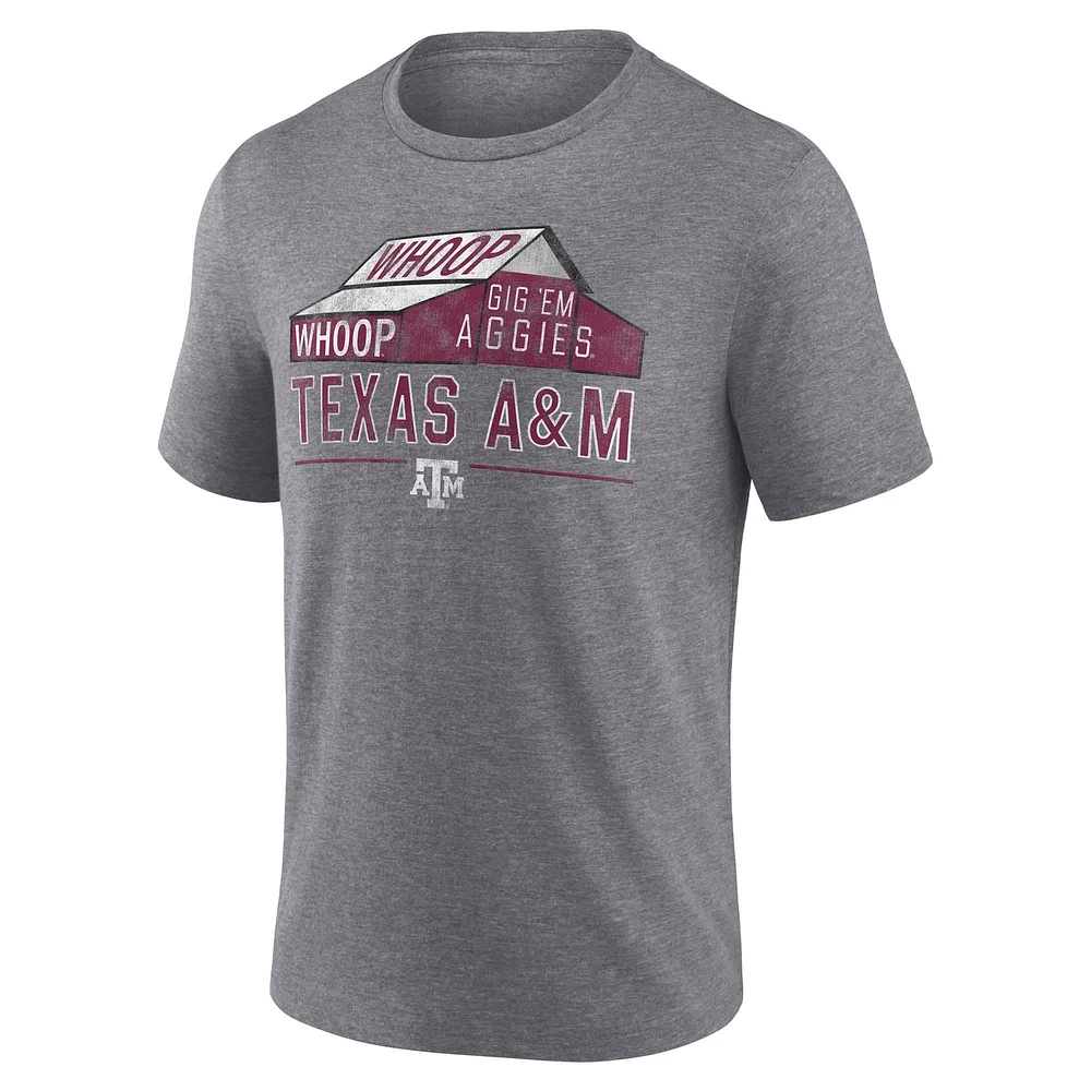 Men's Fanatics Heather Gray Texas A&M Aggies Favorite Play Tri-Blend T-Shirt
