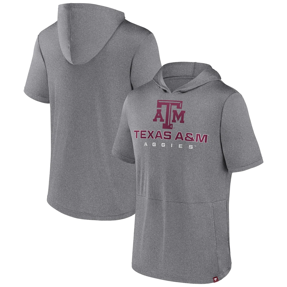 Men's Fanatics Heather Gray Texas A&M Aggies Modern Stack Hoodie T-Shirt