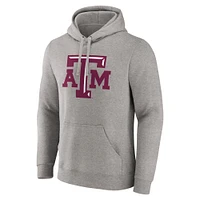 Men's Fanatics Heather Gray Texas A&M Aggies Primary Logo Pullover Hoodie