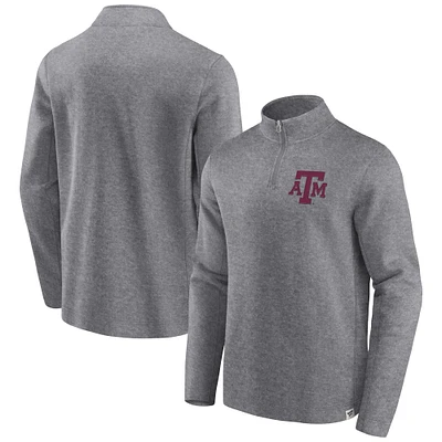 Veste vintage en polaire à quart de zip Fanatics Heather Grey Texas A&M Aggies pour hommes