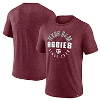 Men's Fanatics Heather Maroon Texas A&M Aggies Weighted Circle Stack T-Shirt