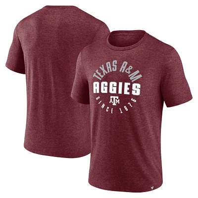 Men's Fanatics Heather Maroon Texas A&M Aggies Weighted Circle Stack T-Shirt
