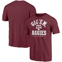 T-shirt triple mélange Fanatics Heathered Maroon Texas A&M Aggies Hometown pour hommes