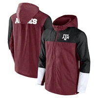 Veste entièrement zippée Fanatics pour hommes marron/noir Texas A&M Aggies Game Day Ready