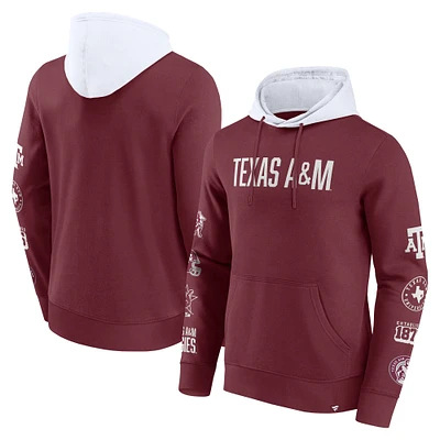 Sweat à capuche en polaire blocs de couleurs Fanatics pour hommes, bordeaux/blanc, Texas A&M Aggies