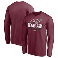 T-shirt à manches longues Fanatics Maroon Texas A&M Aggies 2021 Orange Bowl Bound Backfield pour hommes